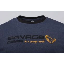 Savage Gear Signature Logo Camiseta Azul Melange -Fox Tienda de ventas 73654 3 550x550w
