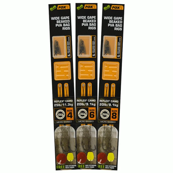 Fox Edges Wide Gape Picudo PVA Bag Rigs 20lb Tamaño 6 4 Fox Edges Wide Gape Picudo PVA Bag Rigs 20lb Tamaño 6 - Imagen 2